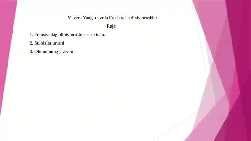 Yangi davrda Fransiyada diniy urushlar 1