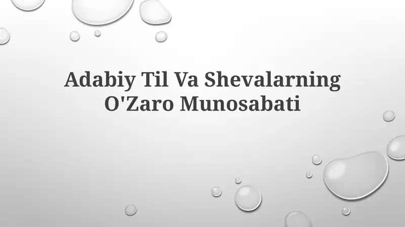 Adabiy Til Va ShevalarningO'ZaroMunosabati 1