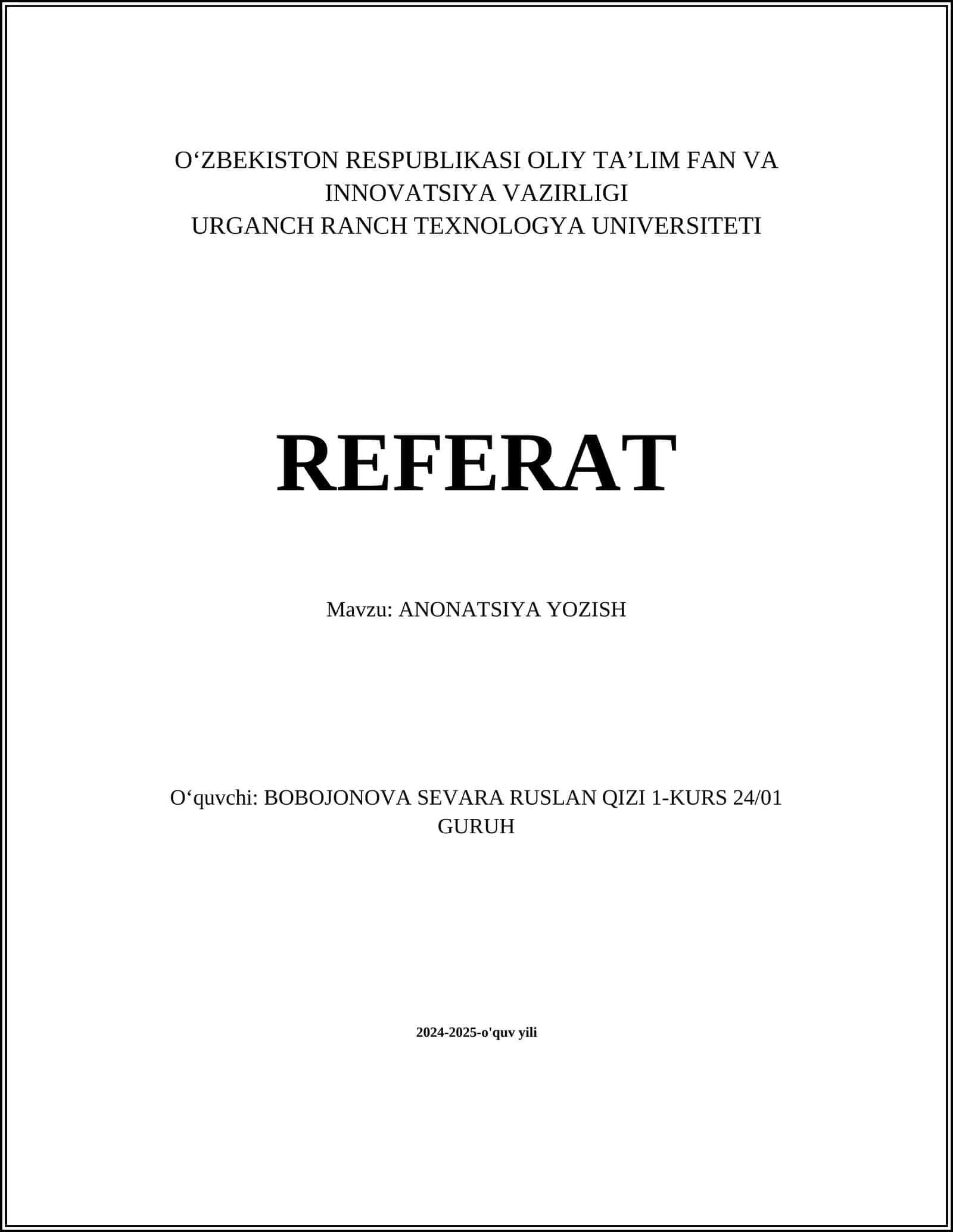 ANONATSIYA YOZISH 1
