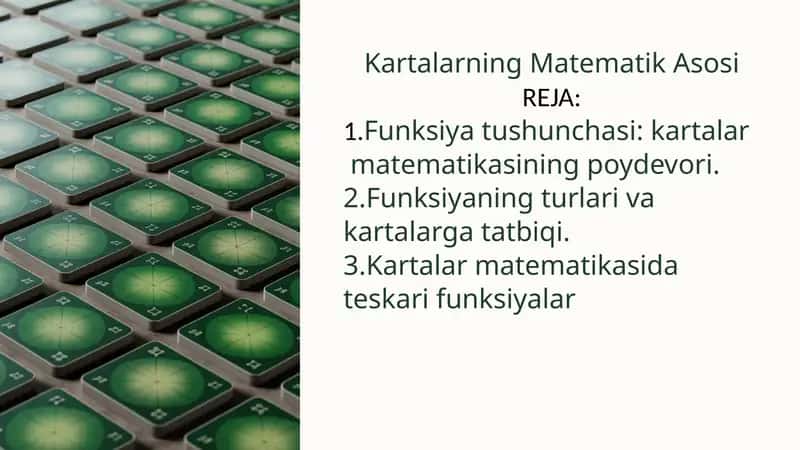 Kartalarning Matematik Asosi 1