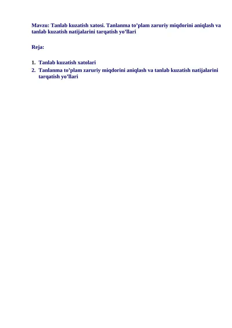 Tanlab kuzatish xatosi 1
