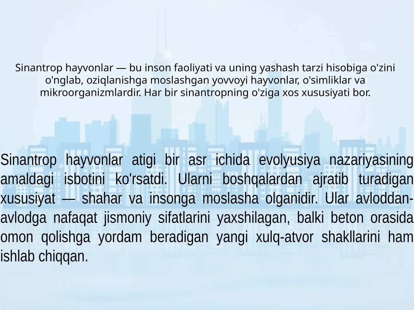 Biologiya - Sinantrop turlar 1