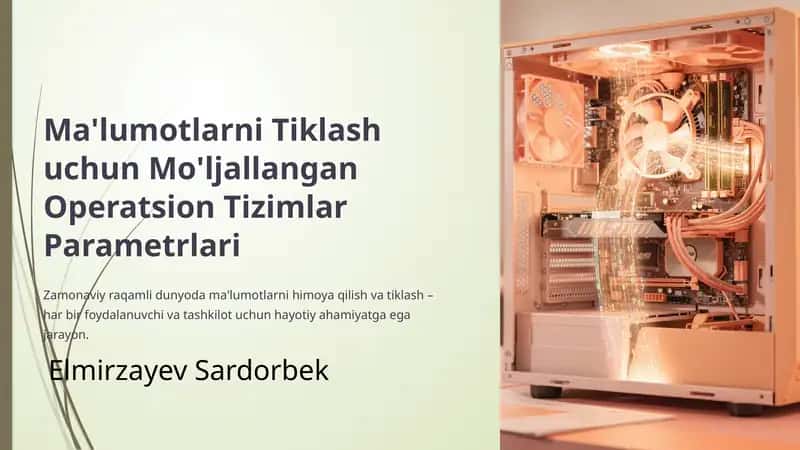 Ma'lumotlarni Tiklash uchun Mo'ljallangan Operatsion Tizimlar Parametrlari 1