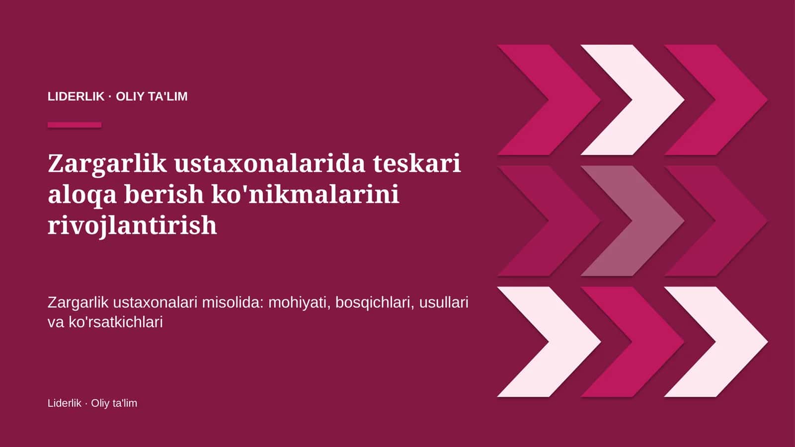 zargarlik ustaxonalarida teskari aloqa berish ko'nikmalarini rivojlantirish 4880 1