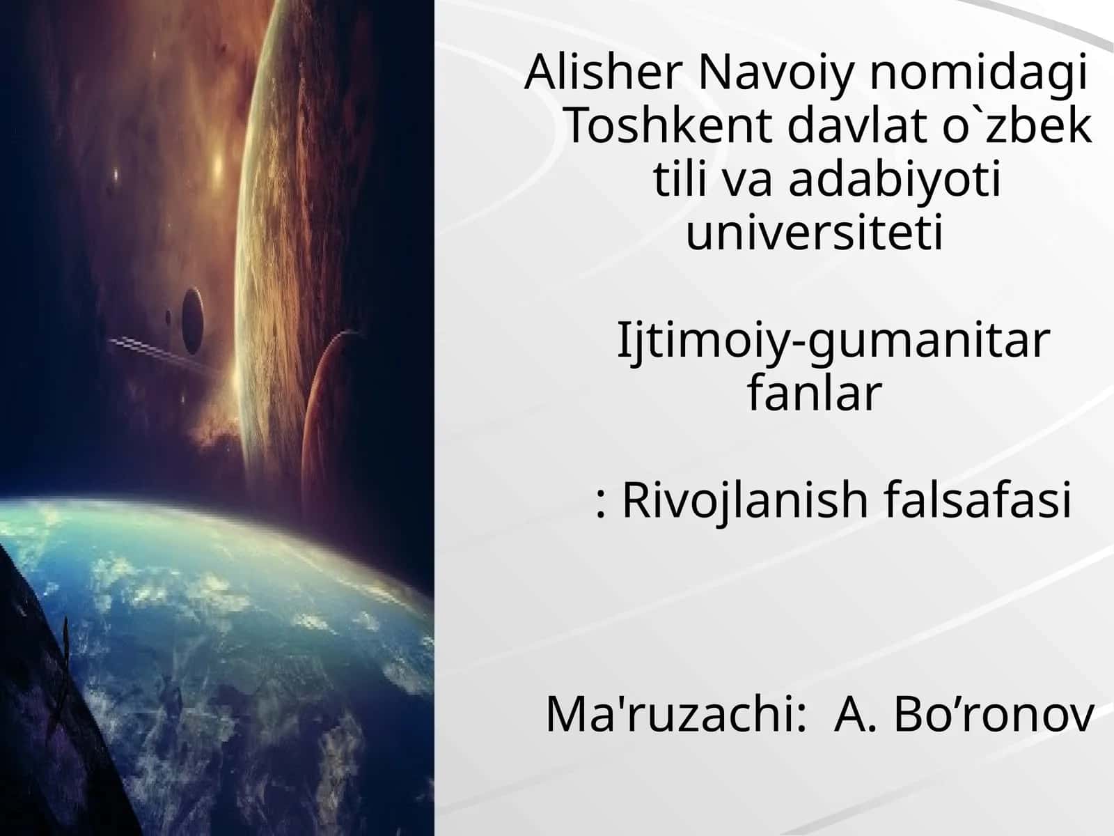 Falsafaning rivojlanishi 1