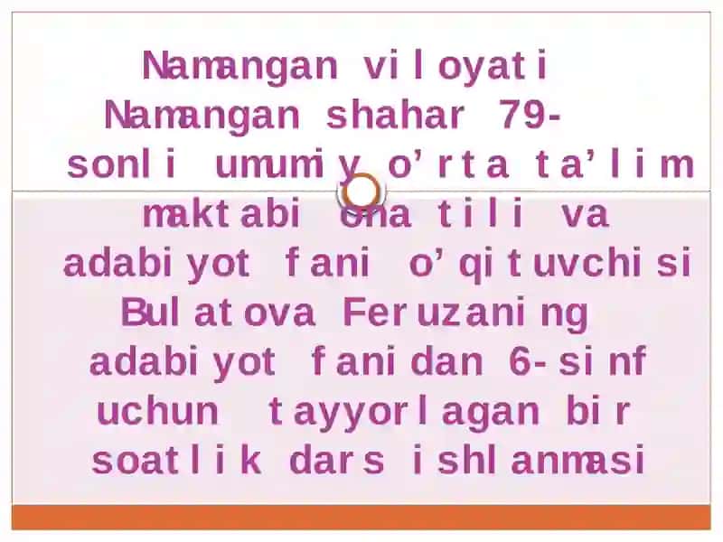 6-sinf adabiyoti darsi 1