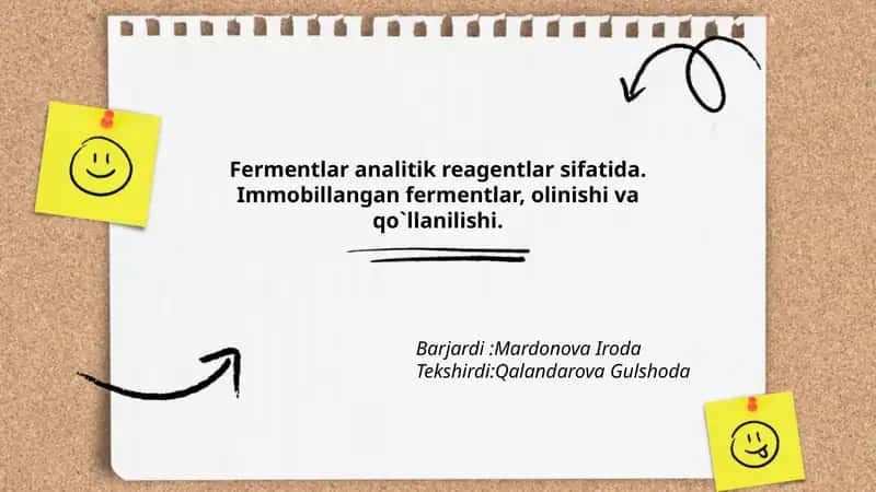 Fermentlar analitik reagentlar sifatida 1