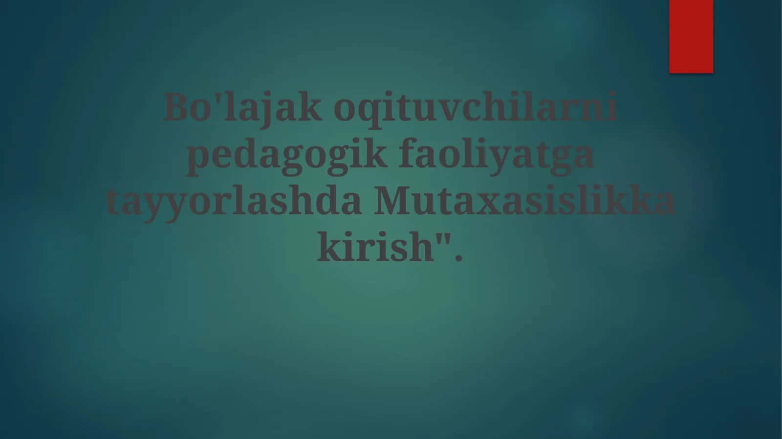 Mutaxasislikka kirish 1