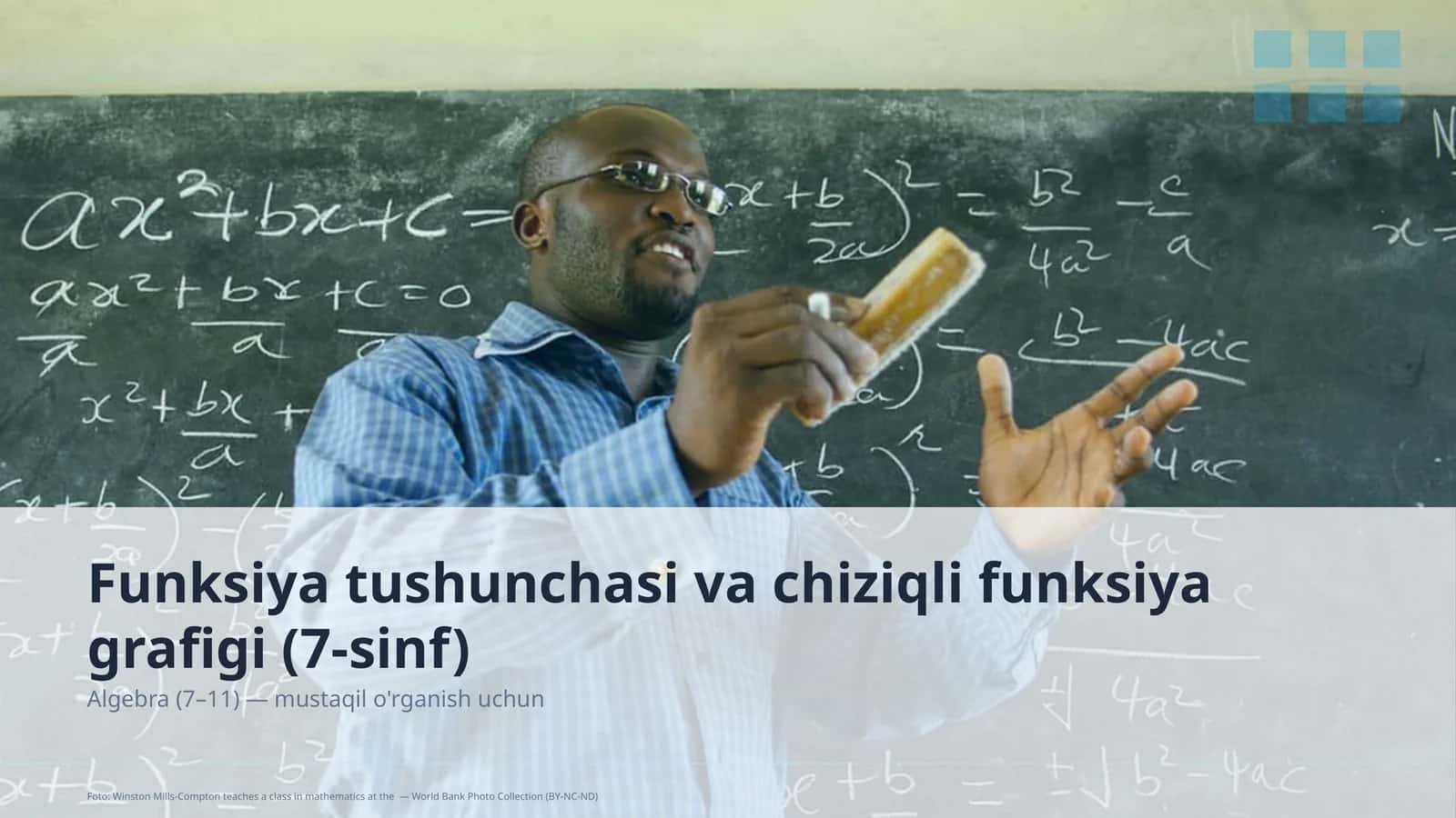 Funksiya tushunchasi va chiziqli funksiya grafigi (7-sinf) 1