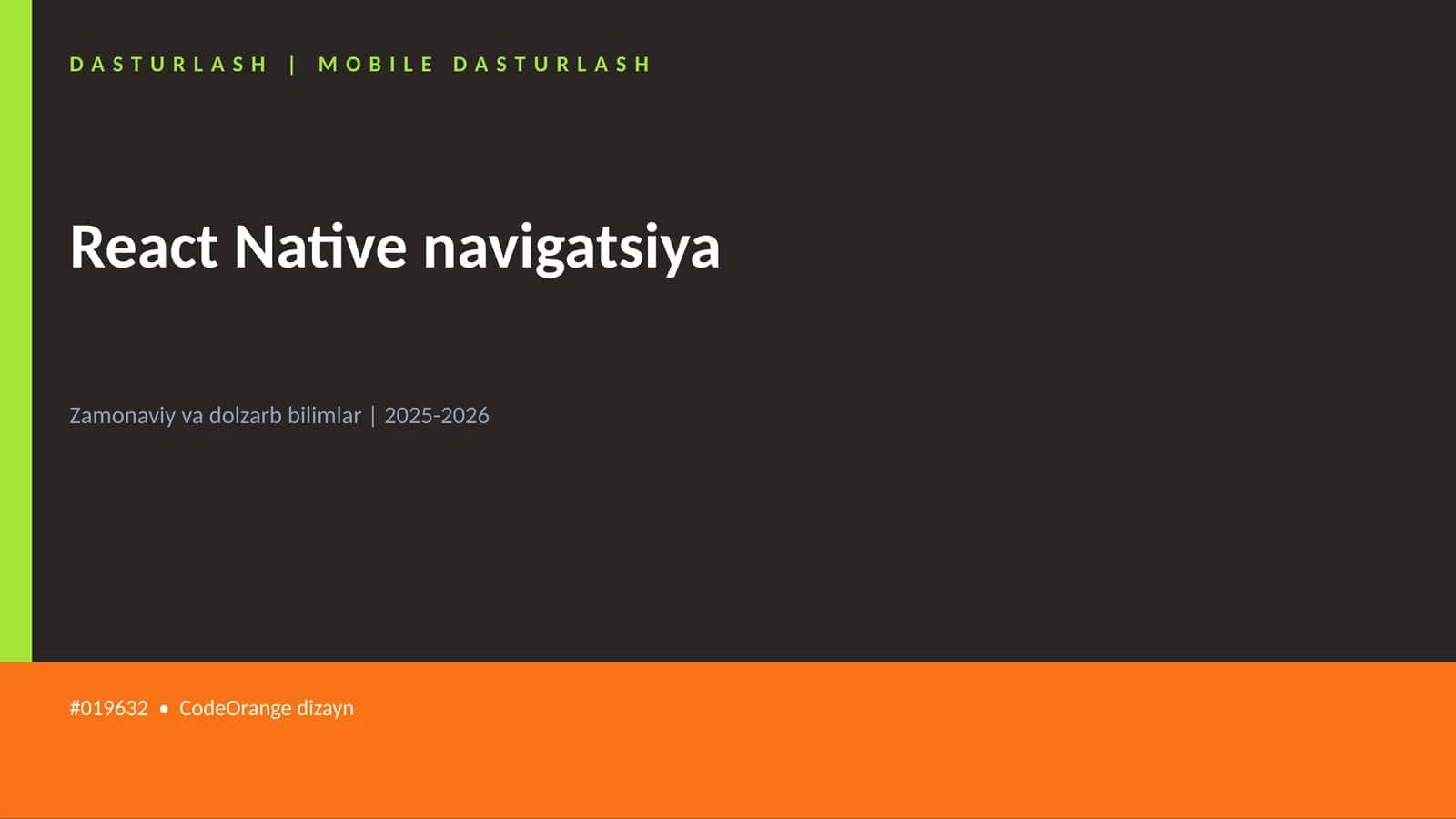 React Native navigatsiya 1
