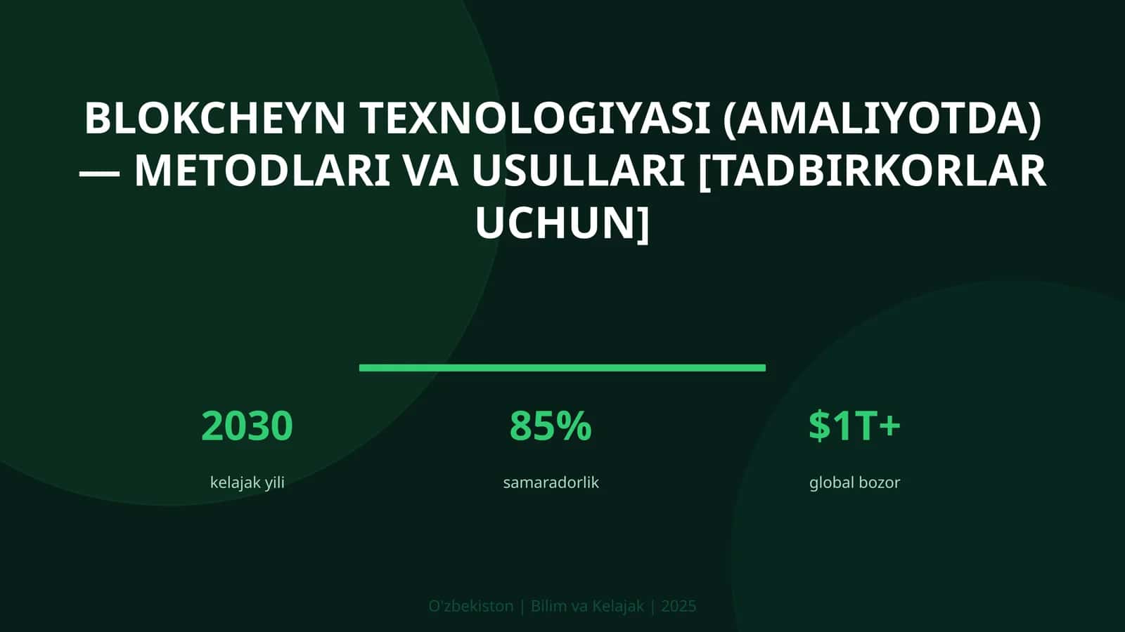 Blokcheyn Texnologiyasi (Amaliyotda) - Metodlari va Usullari [Tadbirkorlar Uchun] 1