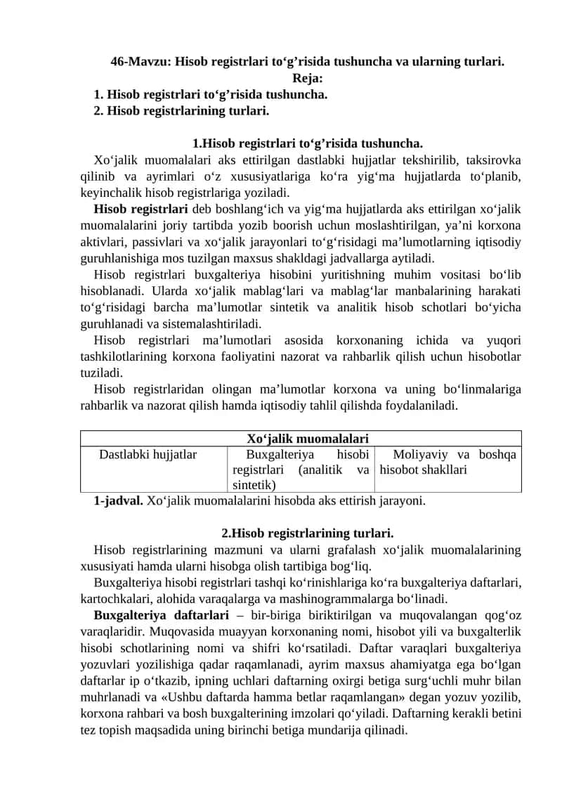 Hisob registrlari 1