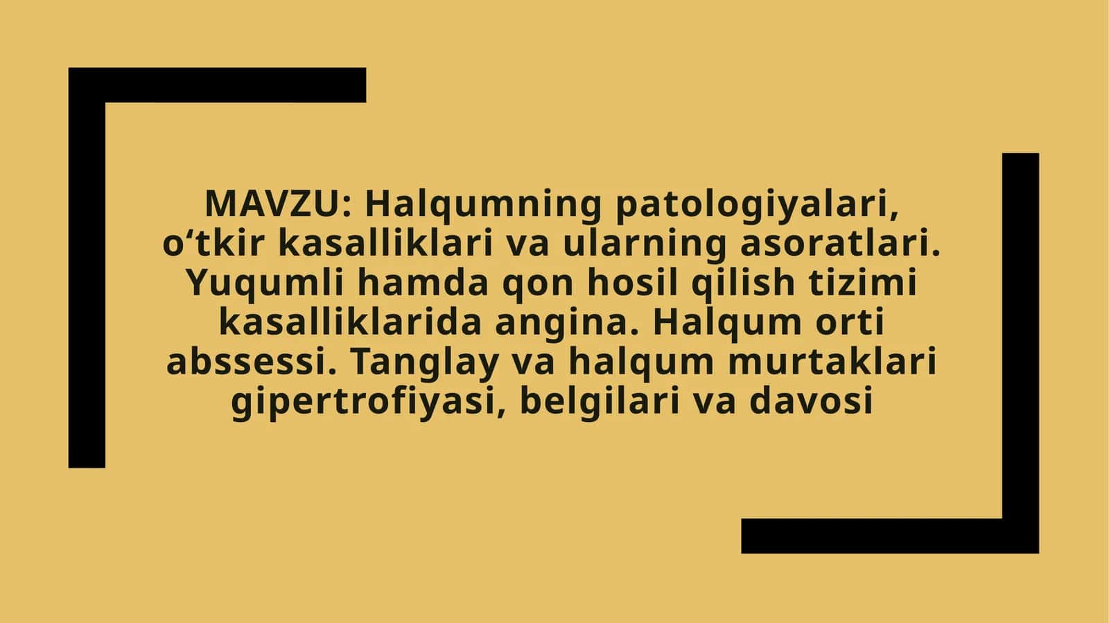 Halqumning patologiyalari 1