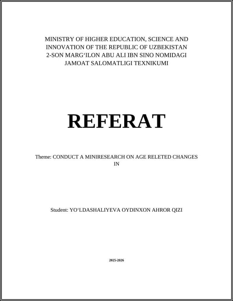 MINIRESEARCH ON AGE RELETED CHANGES 1