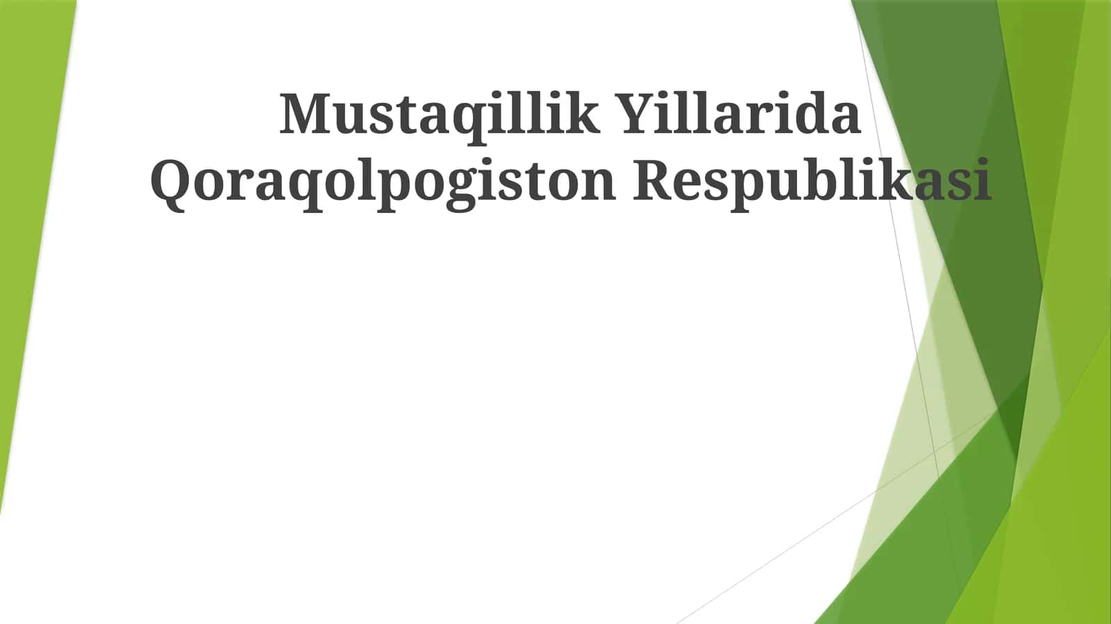 Mustaqillik Yillarida Qoraqolpogiston Respublikasi 1