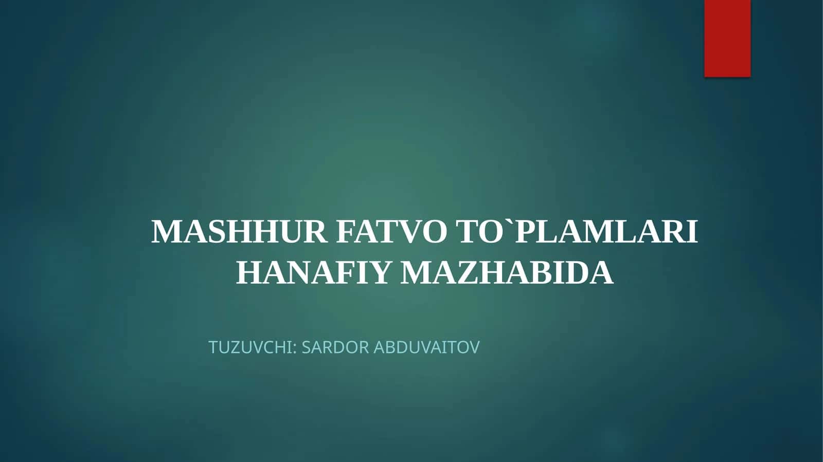 MASHHUR FATVO TO`PLAMLARI HANAFIY MAZHABIDA 1