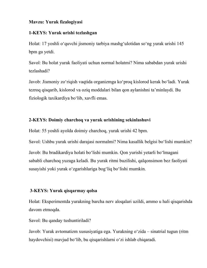Yurak fizalogiyasi 1