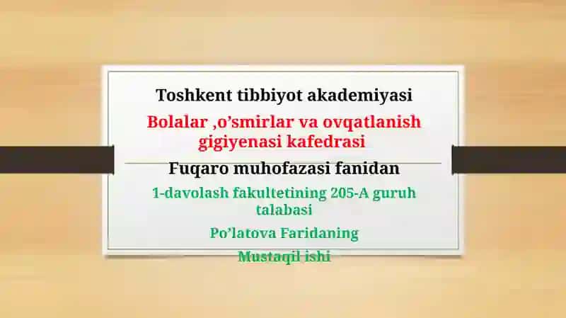 SHAXSIY HIMOYA VOSITALARI, MAXSUS HIMOYA VOSITALARI, SHAXSIYTIBBIY VOSITALARI VA ULARDAN FOYDALANISH