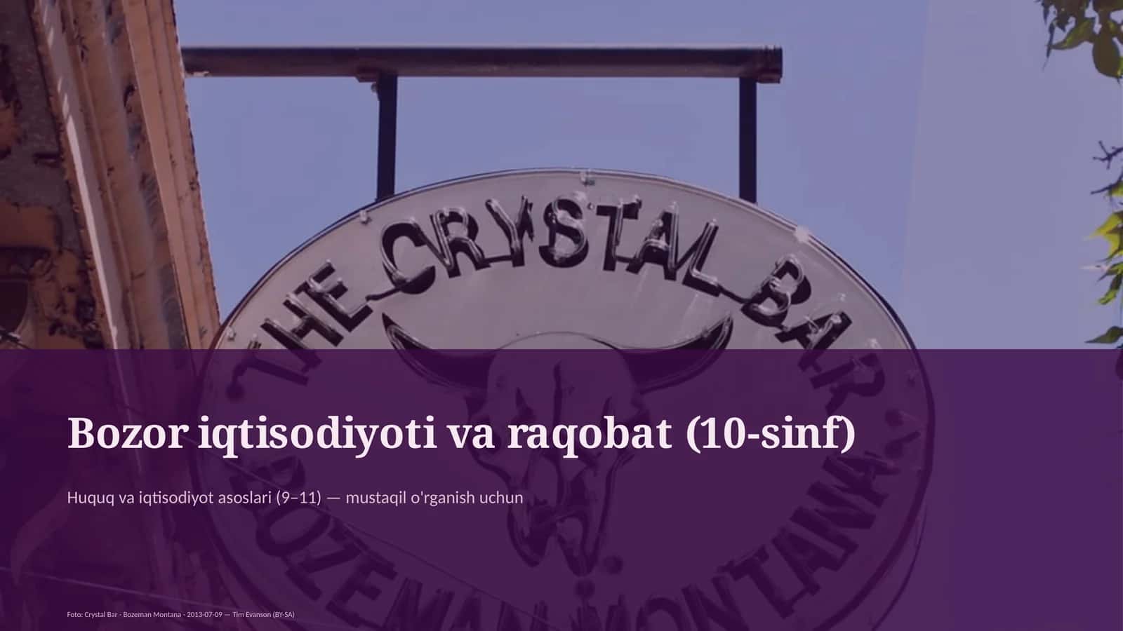 Bozor iqtisodiyoti va raqobat (10-sinf) 1