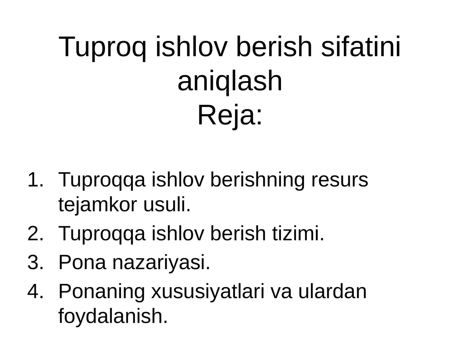 Tuproqqa ishlov berish sifatini aniqlash 1