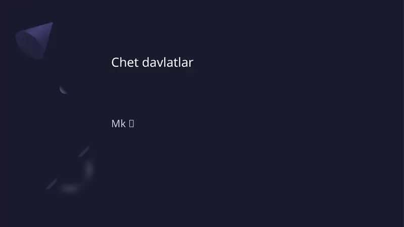 Chet davlatlar 1