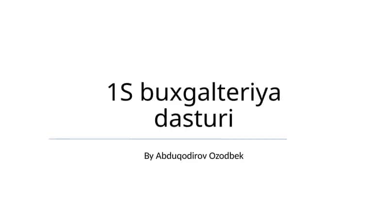 1S buxgalteriya dasturi 1