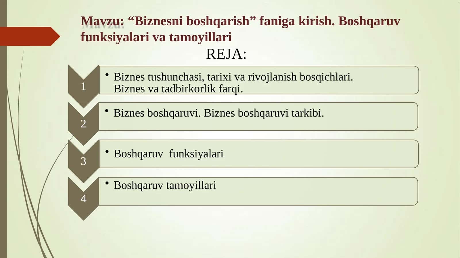 Biznesni boshqarish faniga kirish. Biznes tarixi 1