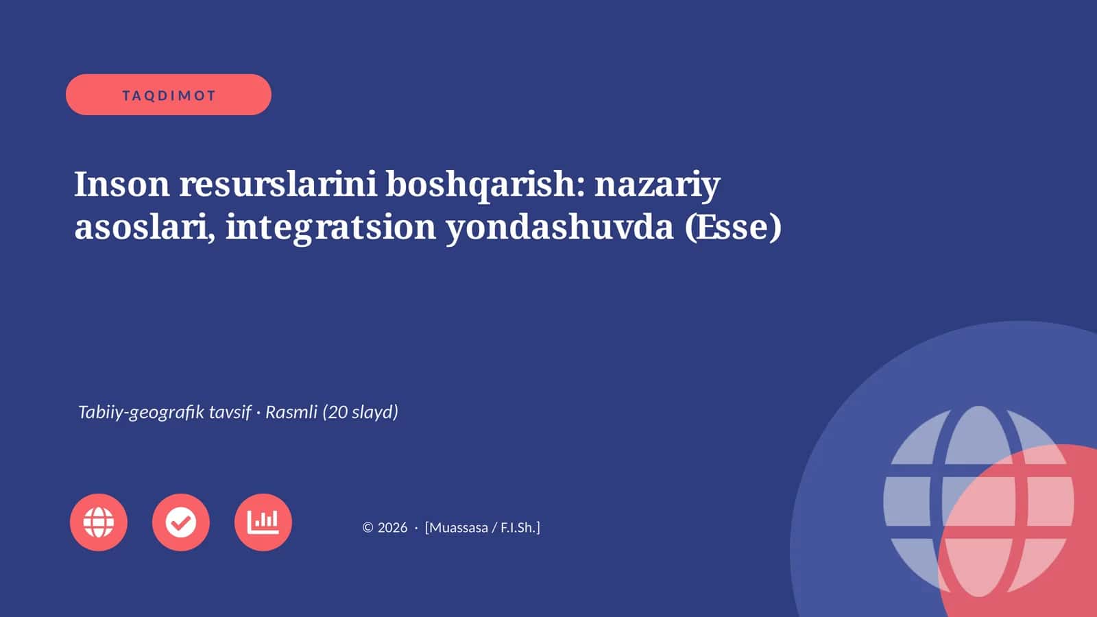 Inson resurslarini boshqarish: nazariy asoslari, integratsion yondashuvda (Esse) 1