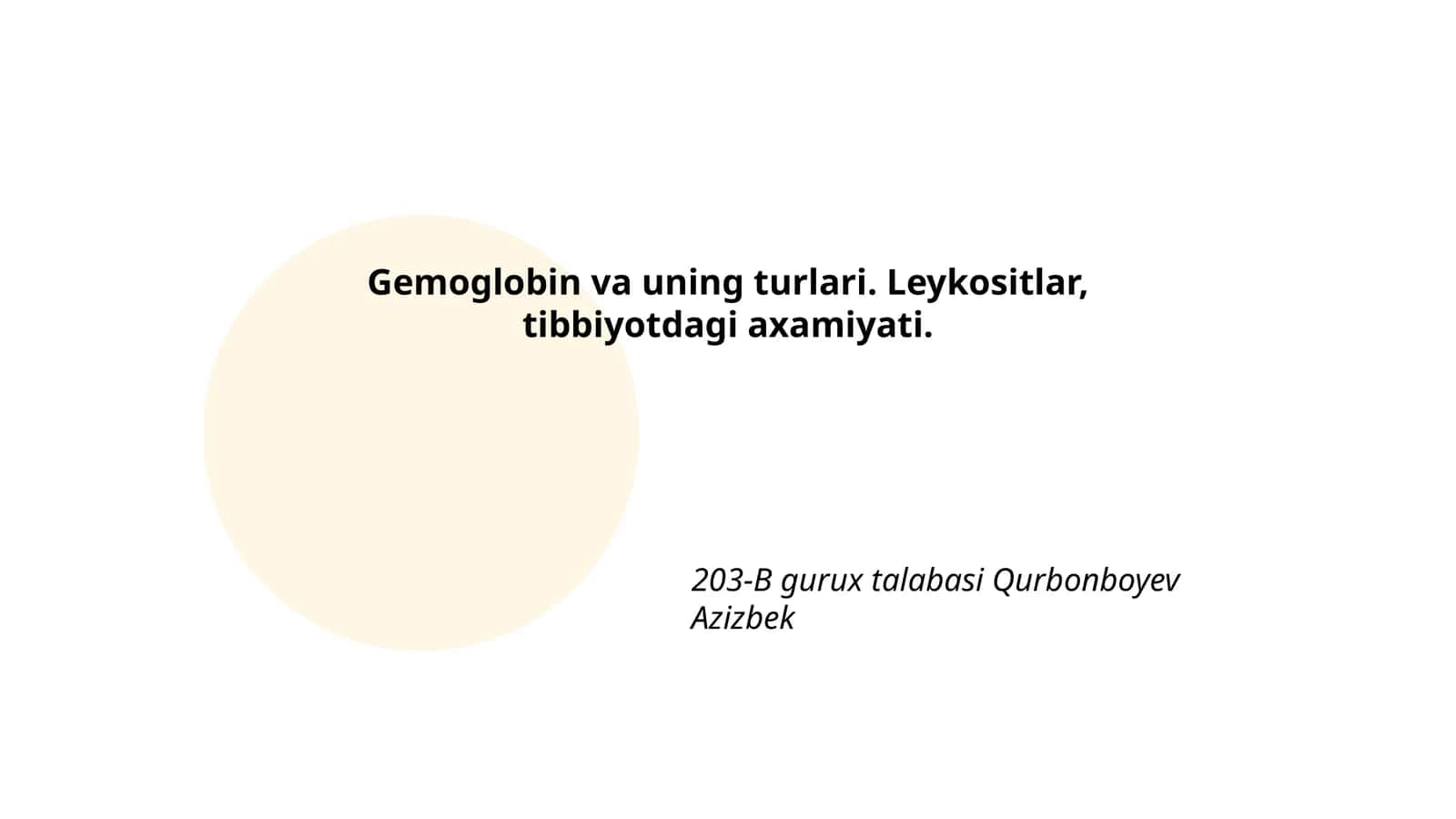 Gemoglobin va uning turlari 1