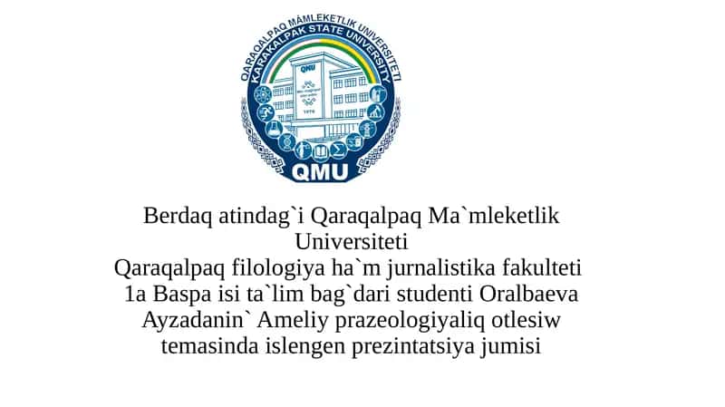 A`meliy frazologiya otlesiw 1