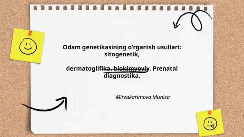 Odam genetikasining o'rganish usullari 1