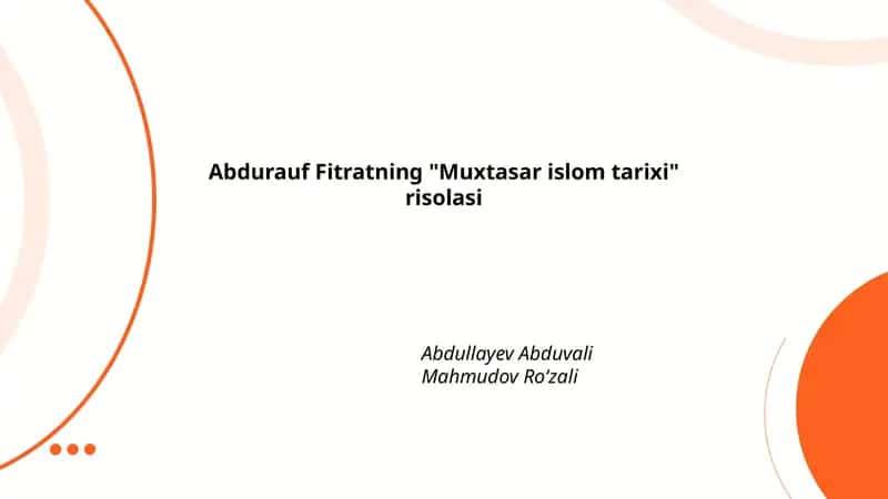 Muxtasar islom tarixi risolasi 1