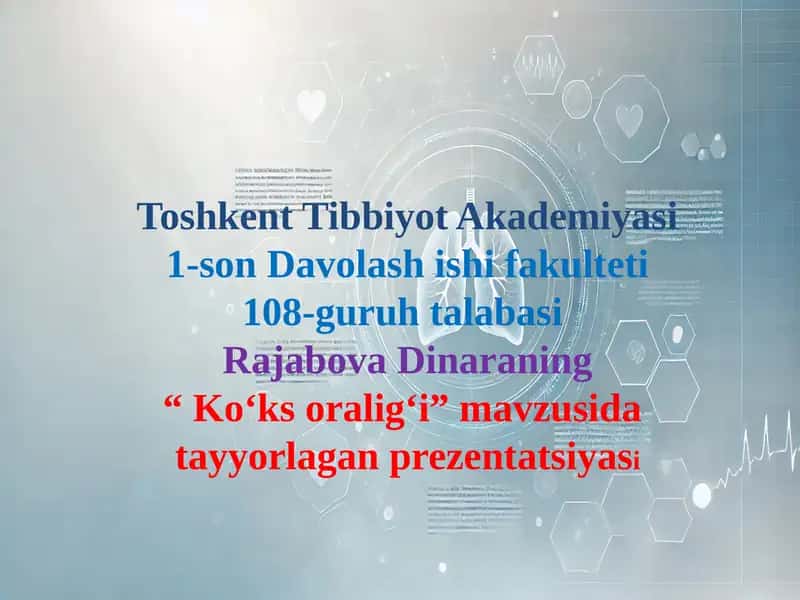 "Ko‘ks oralig‘i" mavzusida prezentatsiyasi 1