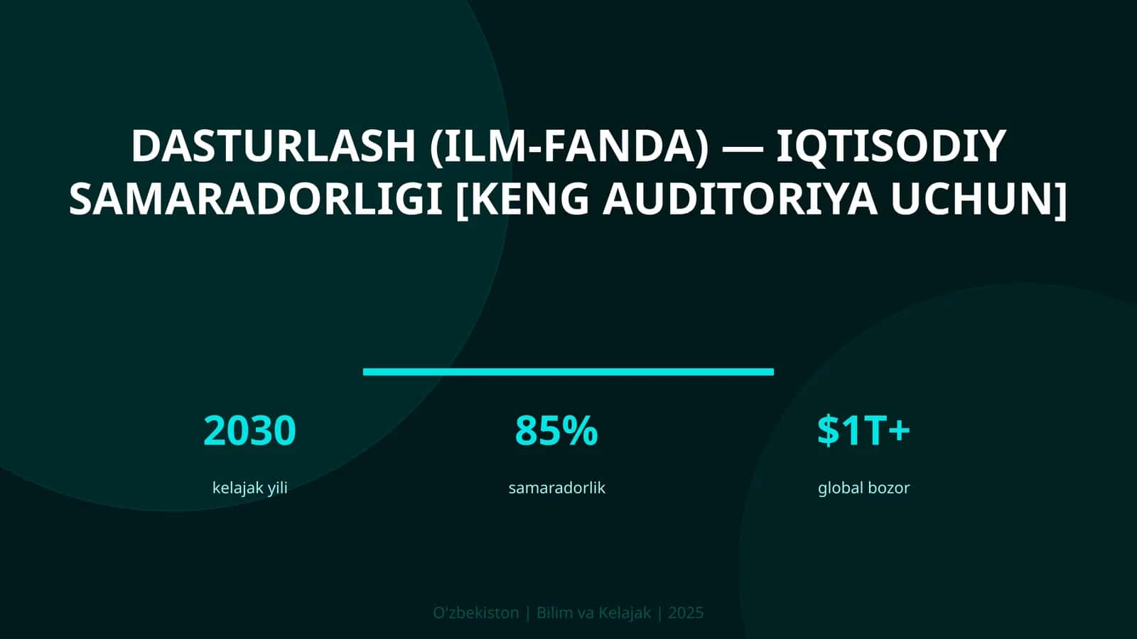 Dasturlash (ilm-fanda) — iqtisodiy samaradorligi [keng auditoriya uchun] 1