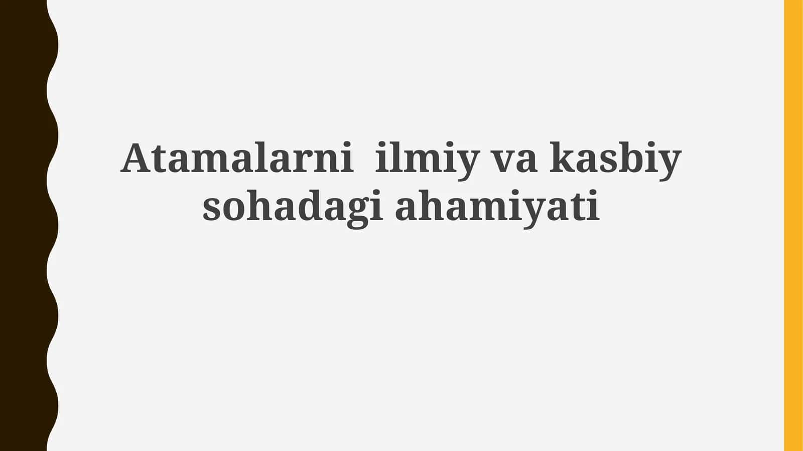 Atamalarni ilmiy va kasbiy sohada ahamiyati 1