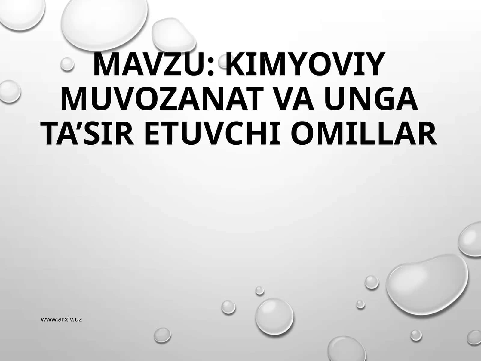 Kimyoviymuvozanatvaungata’siretuvchiomillar 1