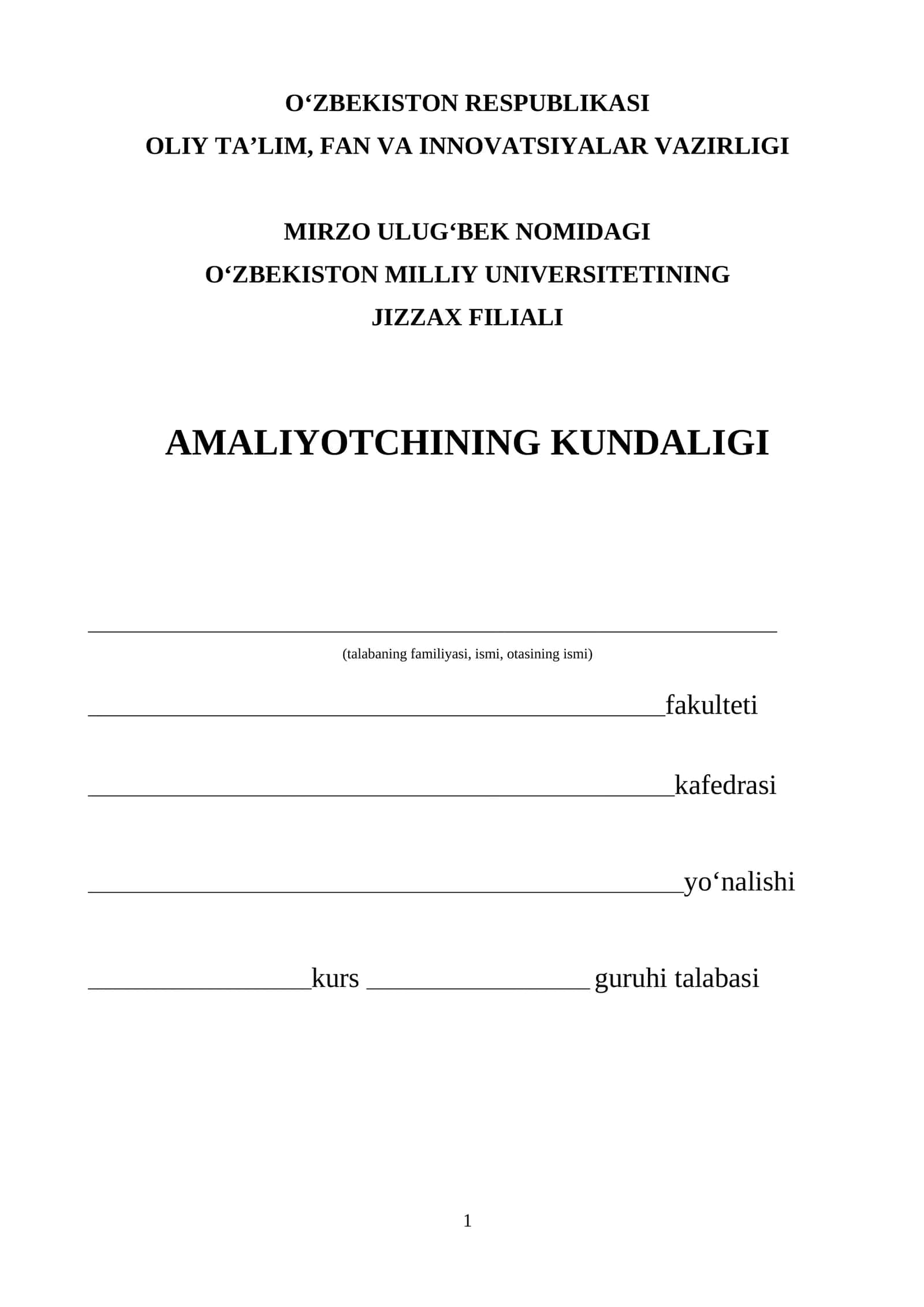 AMALIYOTCHINING KUNDALIGI 1