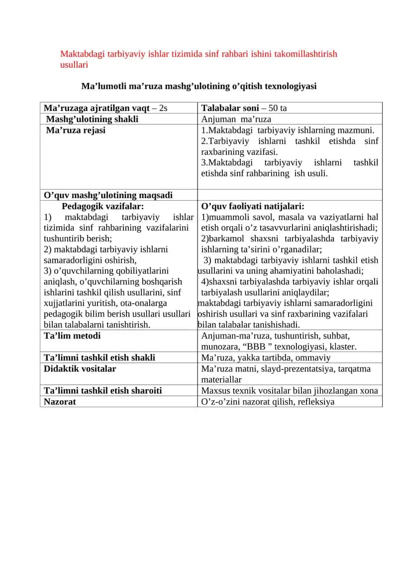 Maktabdagi Tarbiyaviy Ishlar Tizimi 1