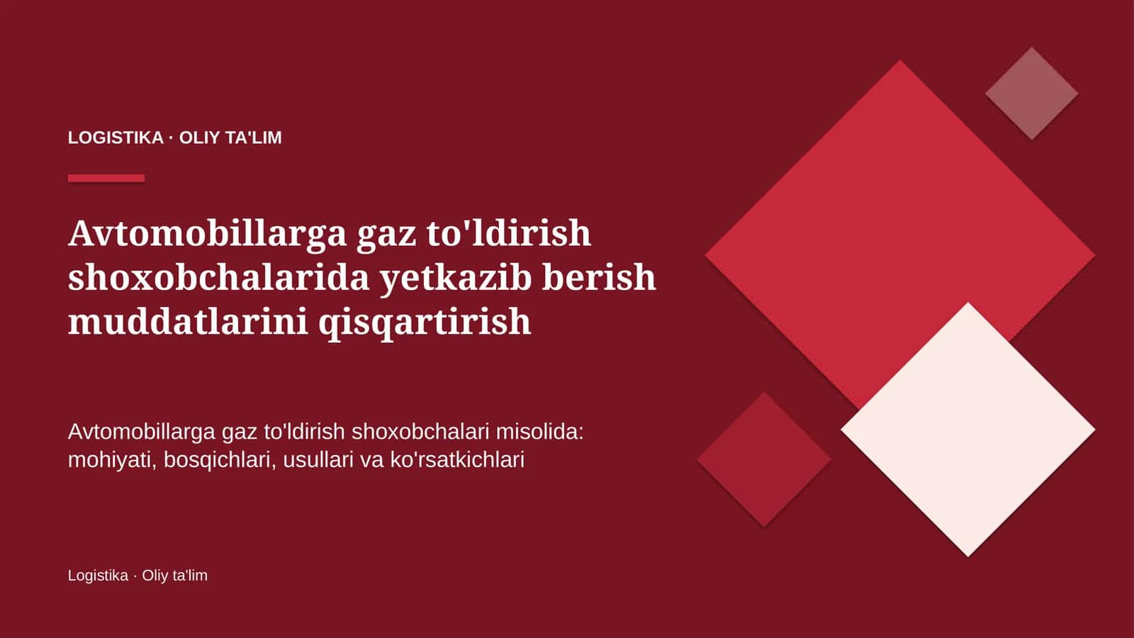 avtomobillarga gaz to'ldirish shoxobchalarida yetkazib berish muddatlarini qisqartirish 9391 1
