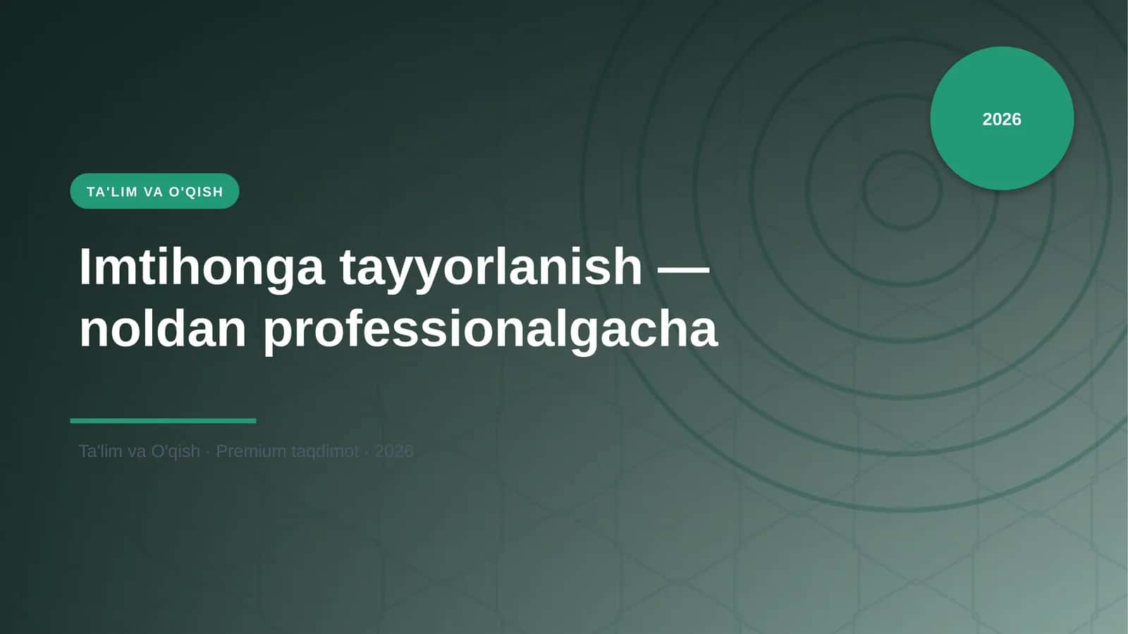 Imtihonga tayyorlanish — noldan professionalgacha 1