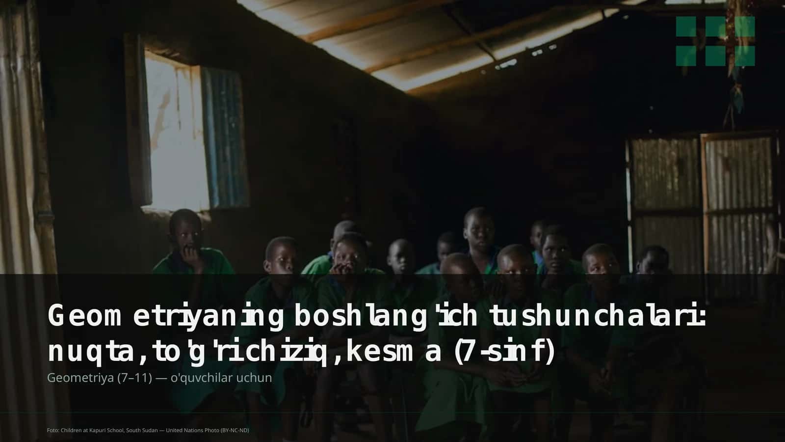 Geometriyaning boshlang'ich tushunchalari: nuqta, to'g'ri chiziq, kesma (7-sinf) 1