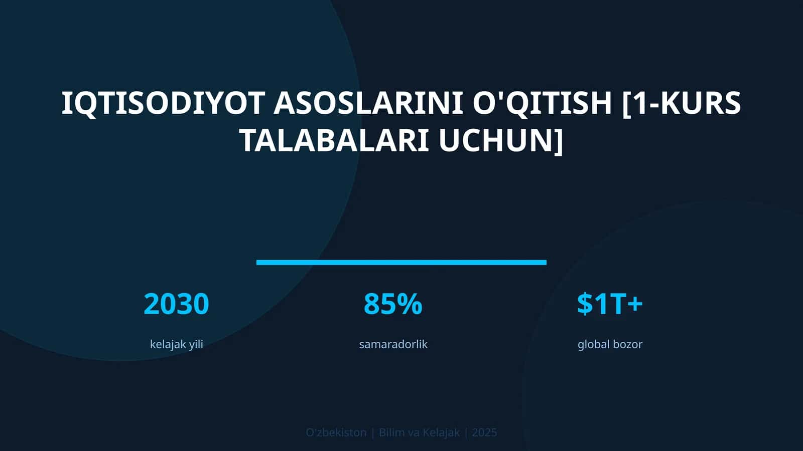 Iqtisodiyot asoslarini o'qitish [1-kurs talabalari uchun] 1