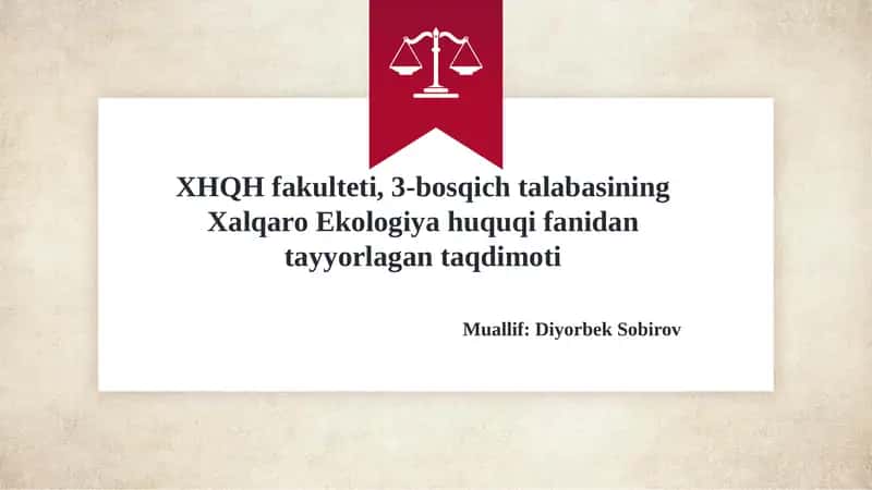 IQLIM O’ZGARISHI OQIBATLARINI BARTARAF ETISHDA XALQARO EKOLOGIK HUQUQNING MOHIYATI 1