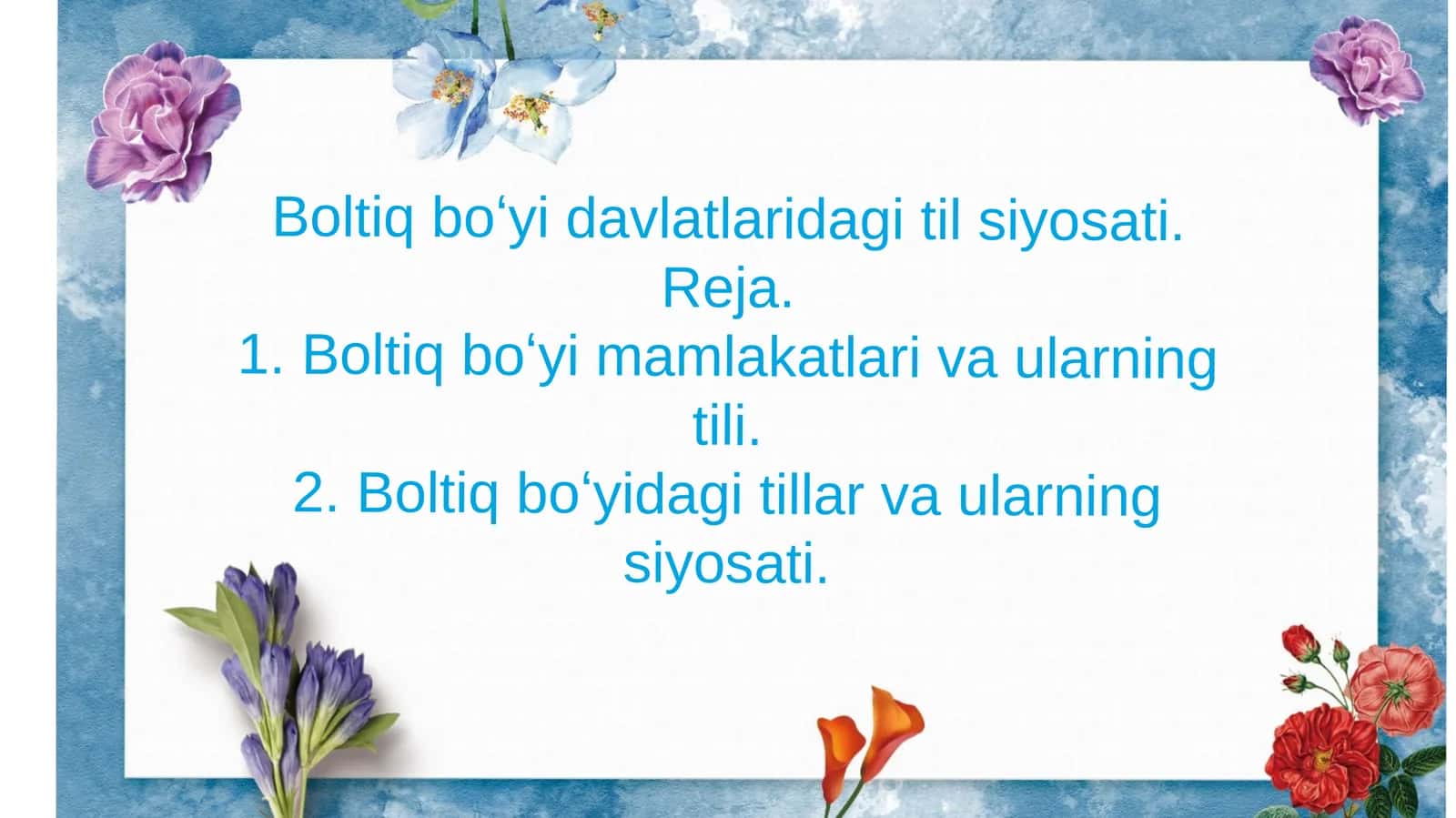 Boltiq boʻyi davlatlaridagi til siyosati 1