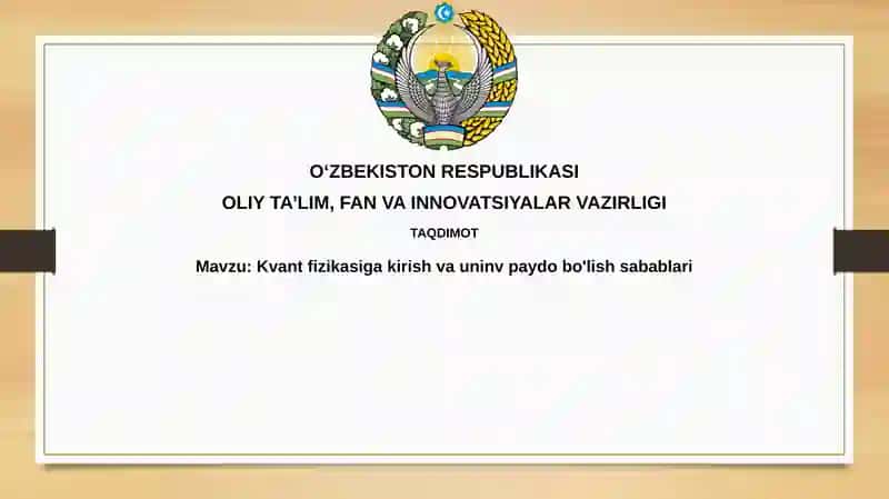Kvant fizikasiga kirish va uning paydo bo'lish sabablari