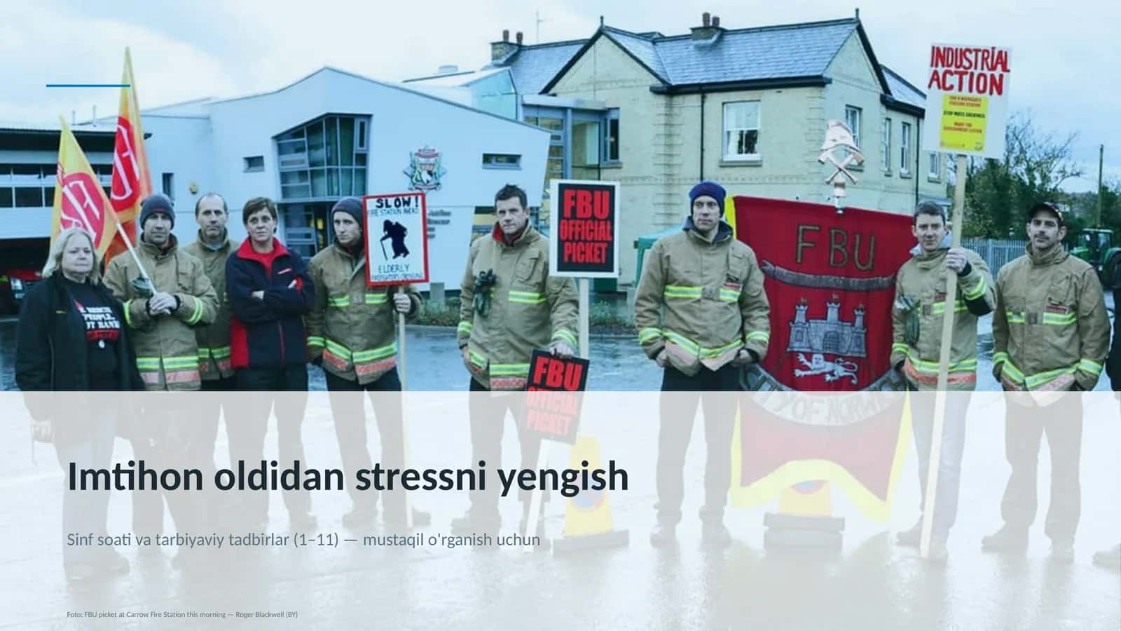Foto: FBU picket at Carrow Fire Station this morning — Roger Blackwell (BY) 1