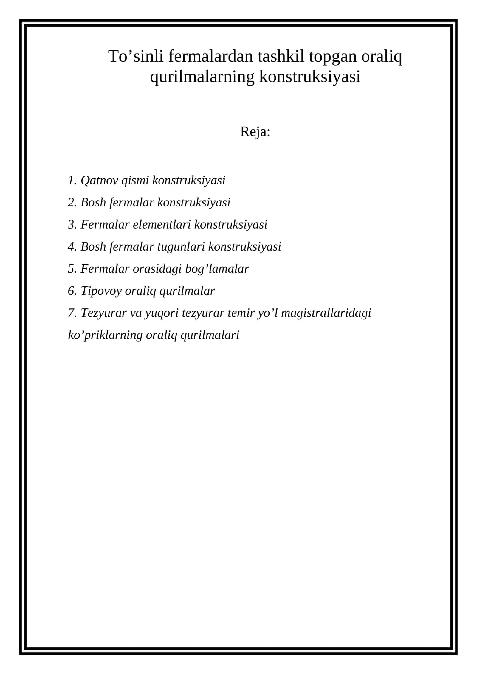 Oraliq qurilmalar 1