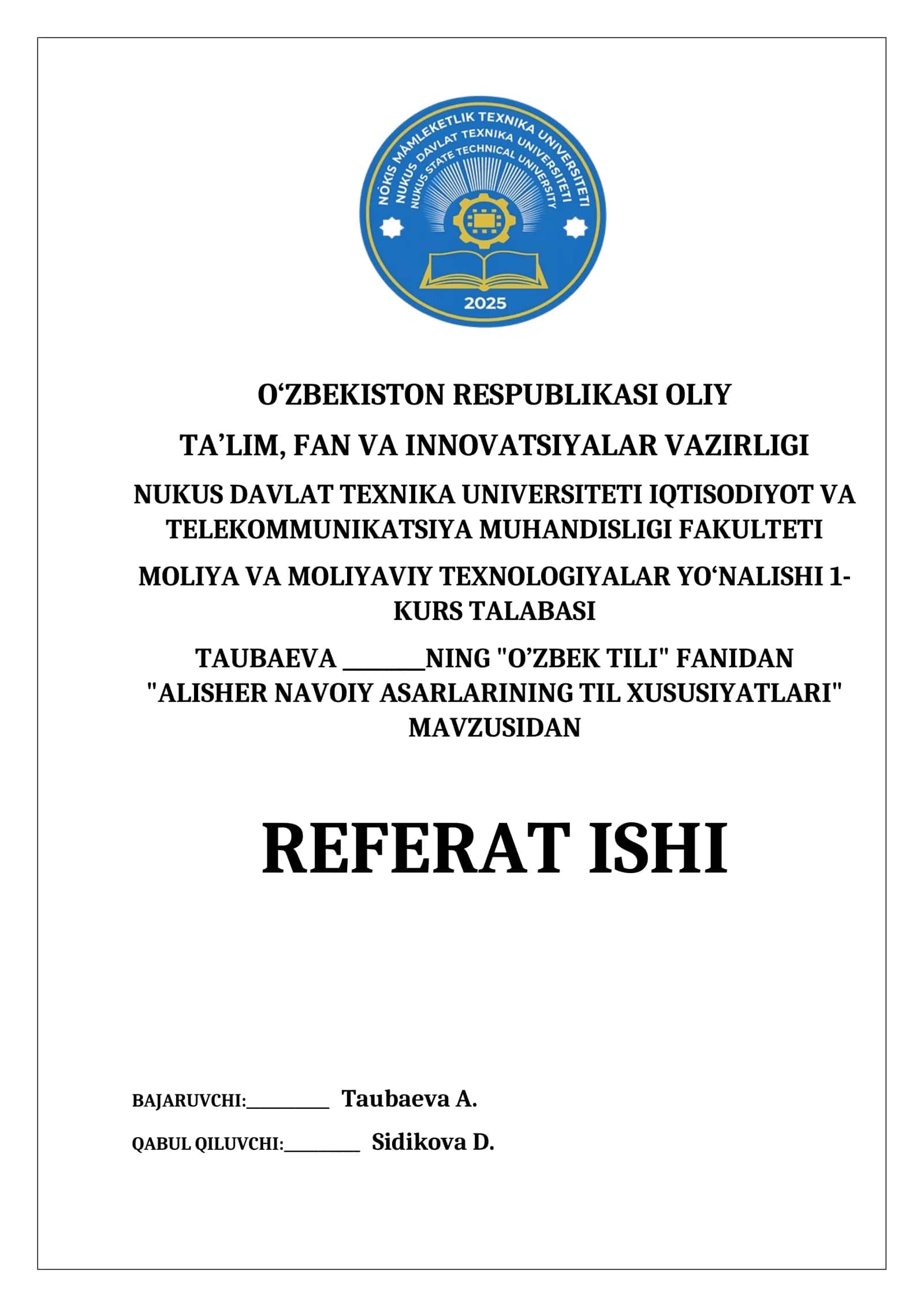 ALISHER NAVOIY ASARLARINING TIL XUSUSIYATLARI 1