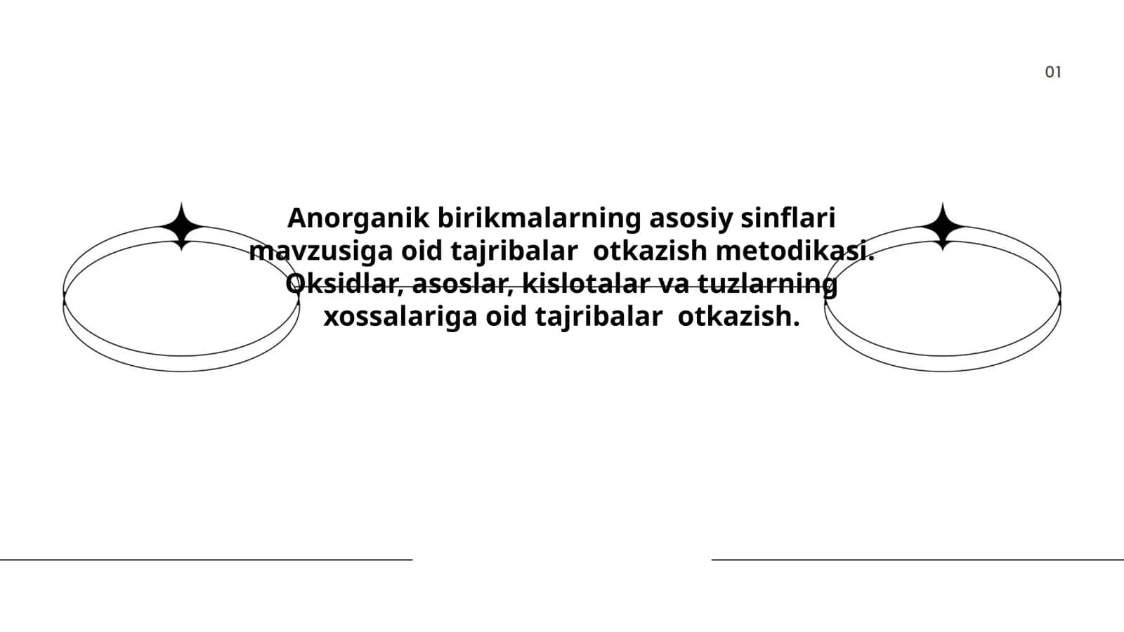 Anorganik birikmalarning asosiy sinflari mavzusiga oid tajribalar otkazish metodikasi 1