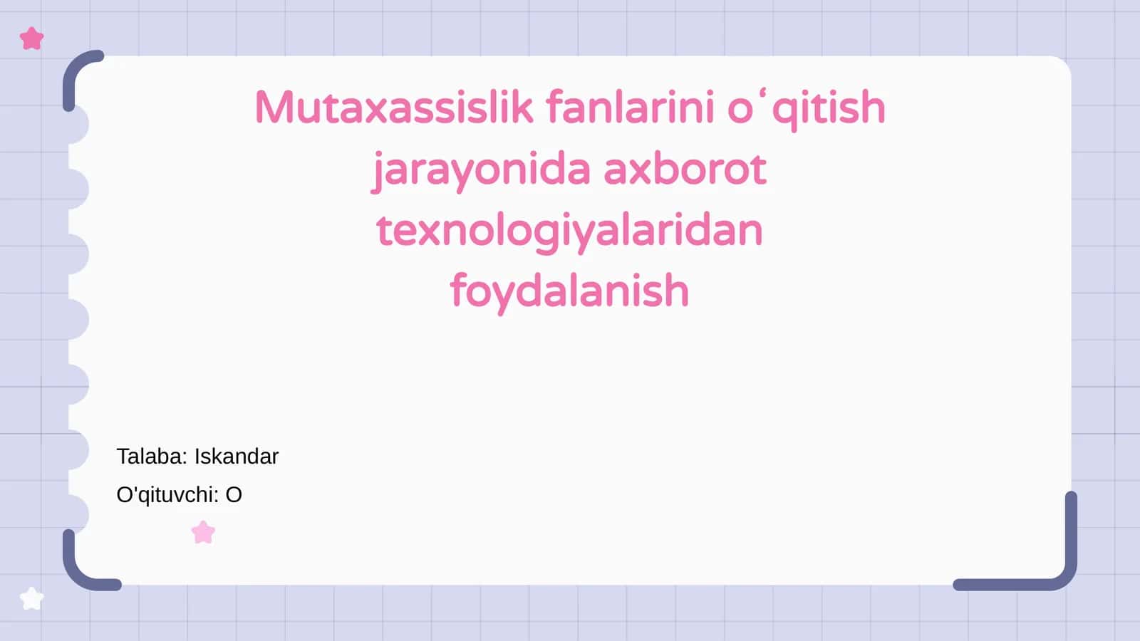 Mutaxassislik fanlarini oʻqitish jarayonida axborot texnologiyalaridan foydalanish 1